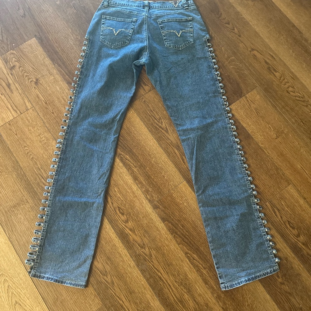 Stylish Blue Jeans with Side Detailing